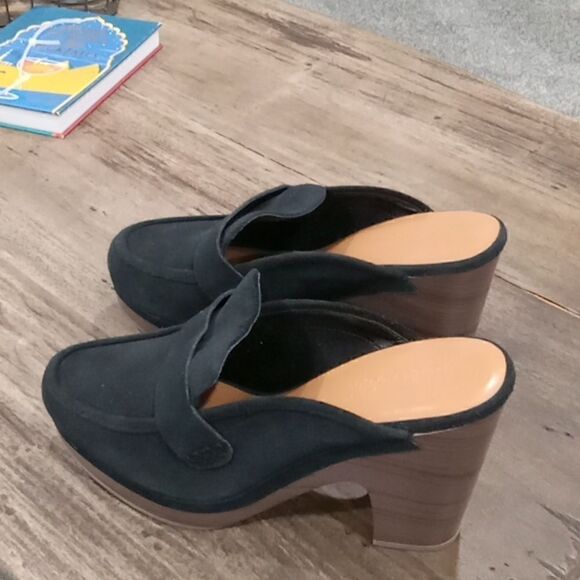 Splendid "Vina" black suede 4 1/2" platform clog size 11 M NWT - Picture 5 of 8